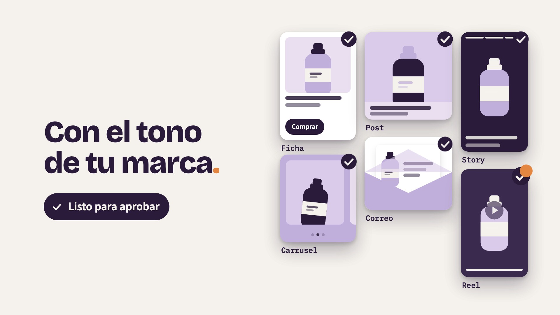 Seis piezas de contenido listas para aprobar